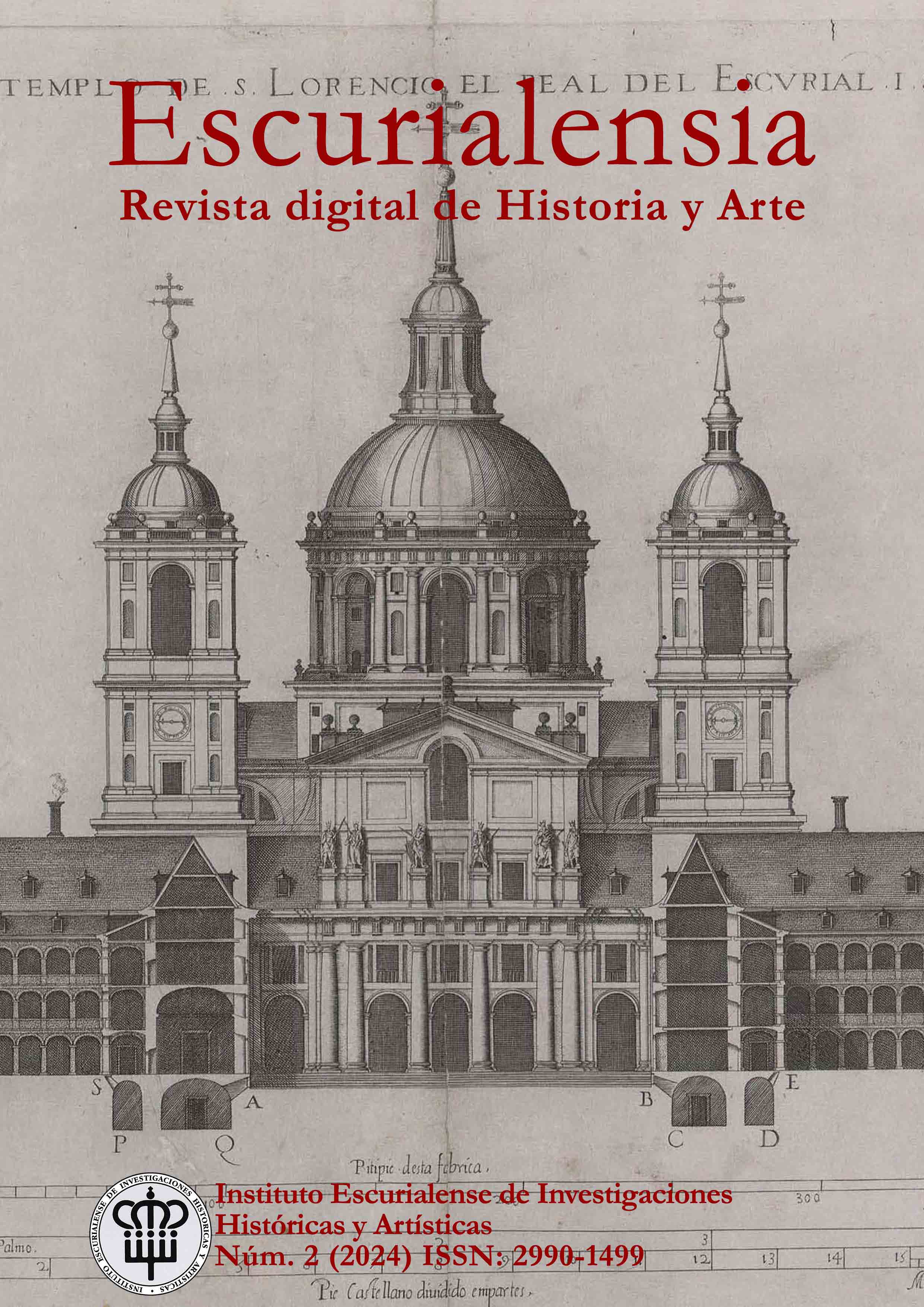 J. de Herrera, "Tercer Diseño, Alzado del frente del templo y sección del interior del colegio y convento (grabado por P. Perret)
